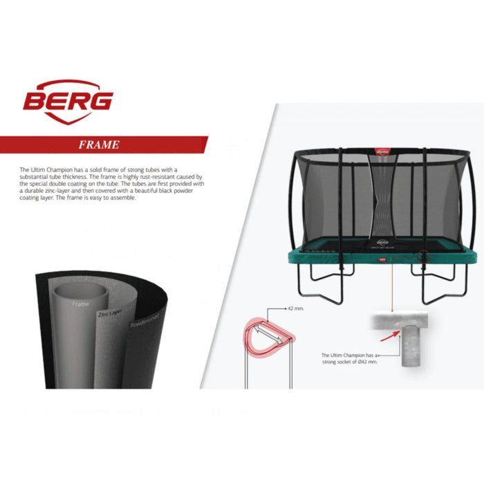 BERG Ultimate Champion Regular 410 Grey + Safety Net DLX Trampoline