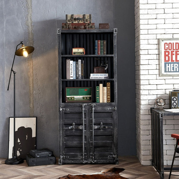 Urban Style Metallic Retro Container Bookcase