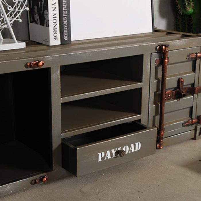 Urban Style Metallic Retro Container TV Cabinet