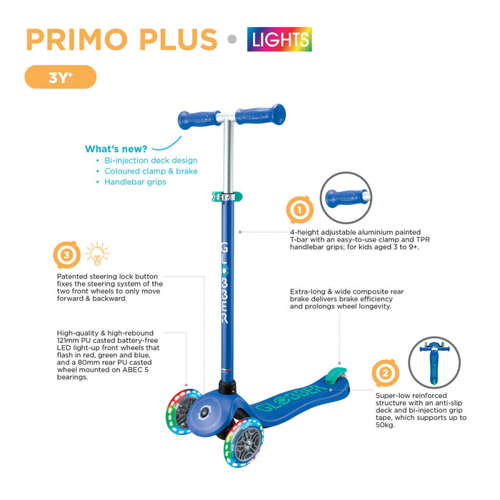 Globber PRIMO Plus Lights Kids Scooter