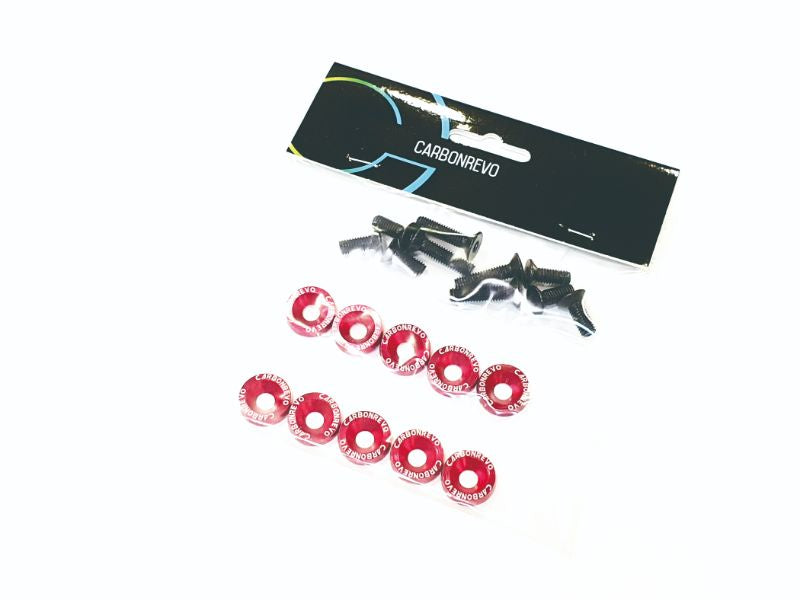 Carbonrevo Aluminium Washers (Red)