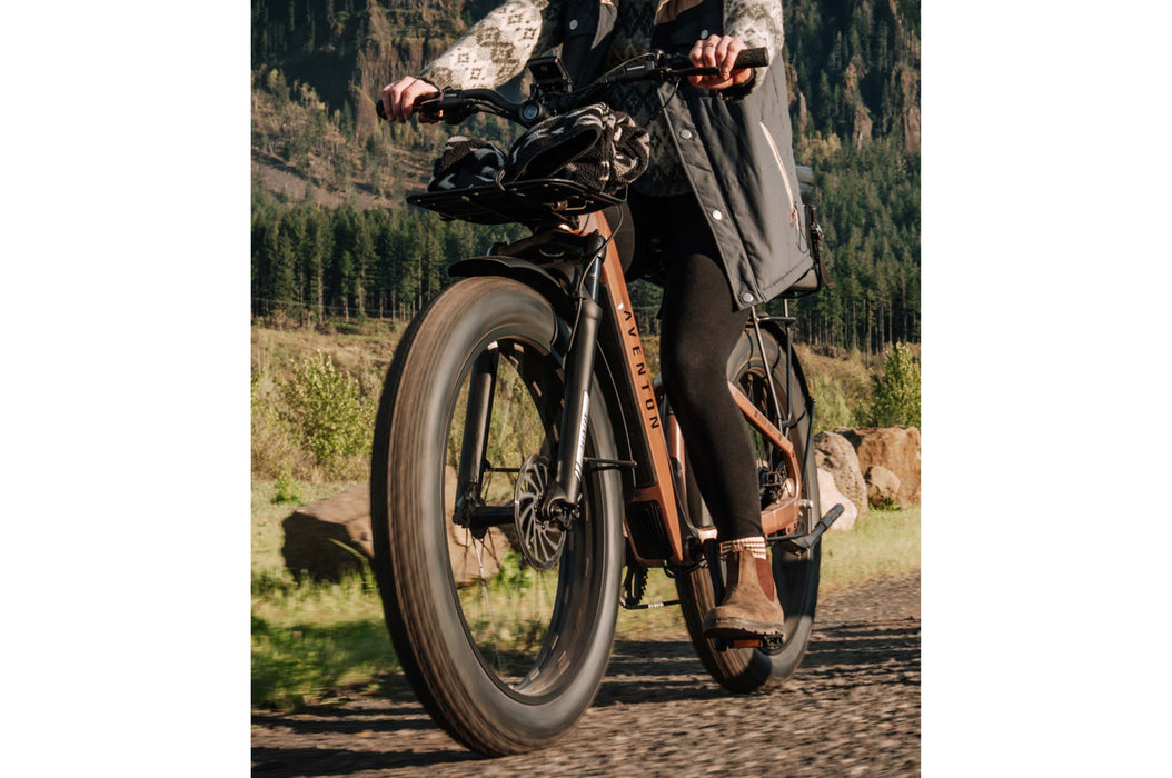 Aventon Aventure 3 Step Through Electric Bike Lifestyle Riding Offroad