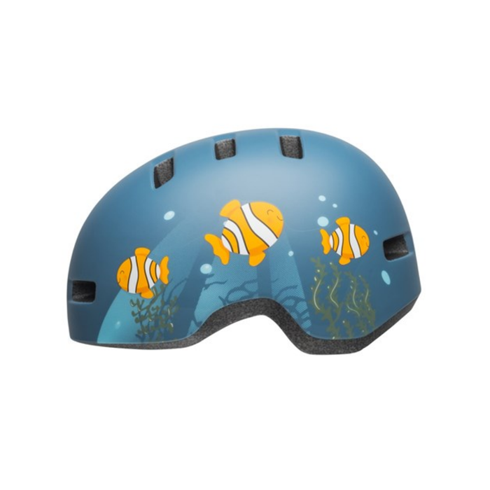 Bell Lil Ripper Matt Grey/Blue Fish Child Helmet