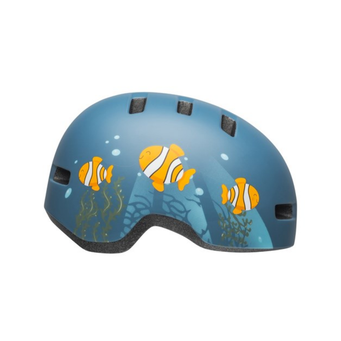 Bell Lil Ripper Matt Grey/Blue Fish Child Helmet