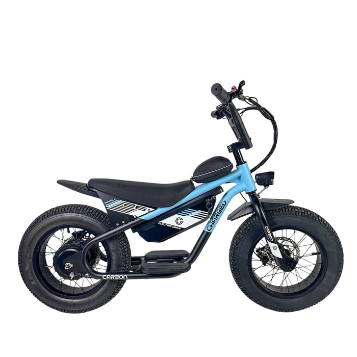 Carbon Charged 2026 Model Kids Electric Bike - Blue