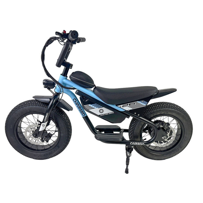 Carbon Charged 2026 Model Kids Electric Bike - Blue