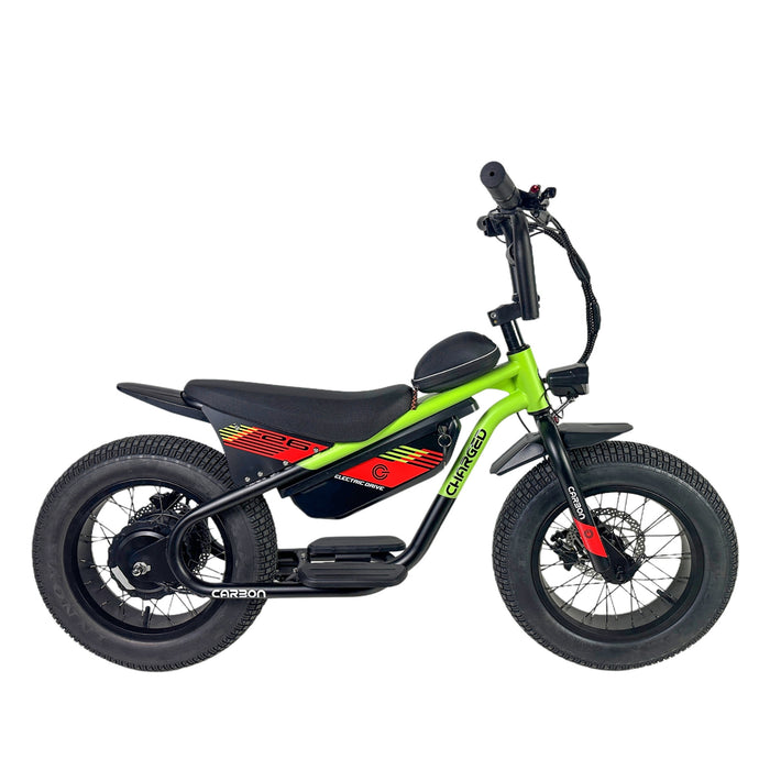 Carbon Charged 2026 Model Kids Electric Bike - Green