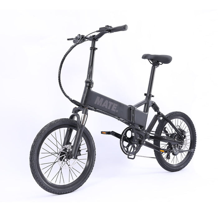 MATE Icon Folding Electric Bike Subdued Black Front Side Left