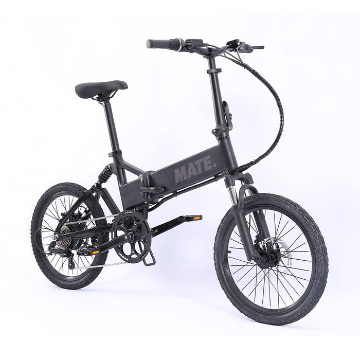 MATE Icon Folding Electric Bike Subdued Black Front Side Right