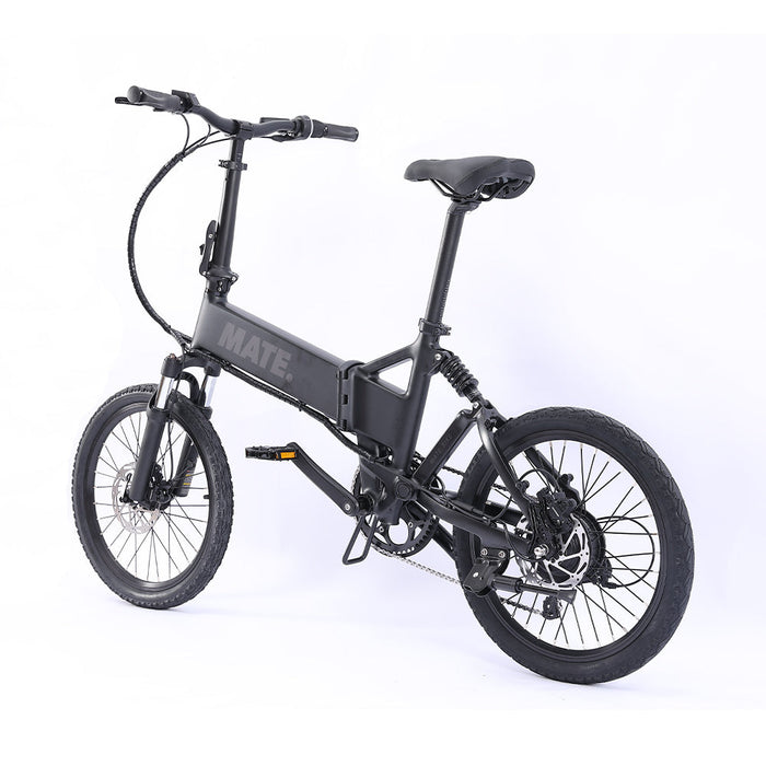 MATE Icon Folding Electric Bike Subdued Black Rear Side Left