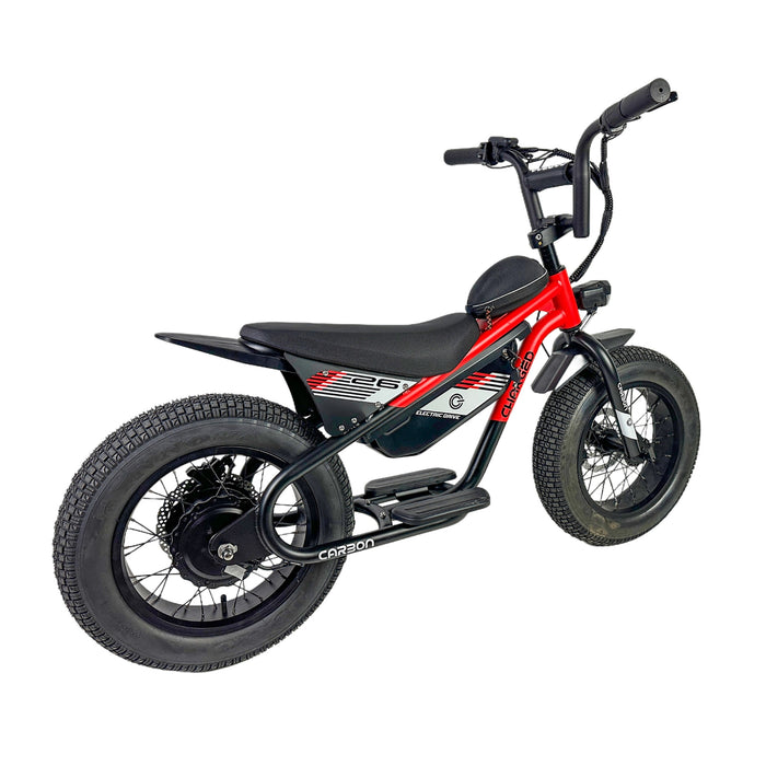 Carbon Charged 2026 Model Kids Electric Bike - Red