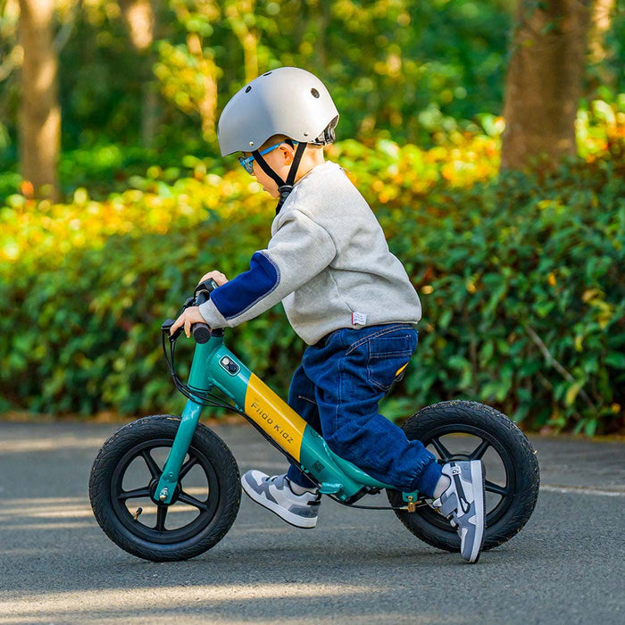 fiido kidz electric balance bike lifestyle kid grey push
