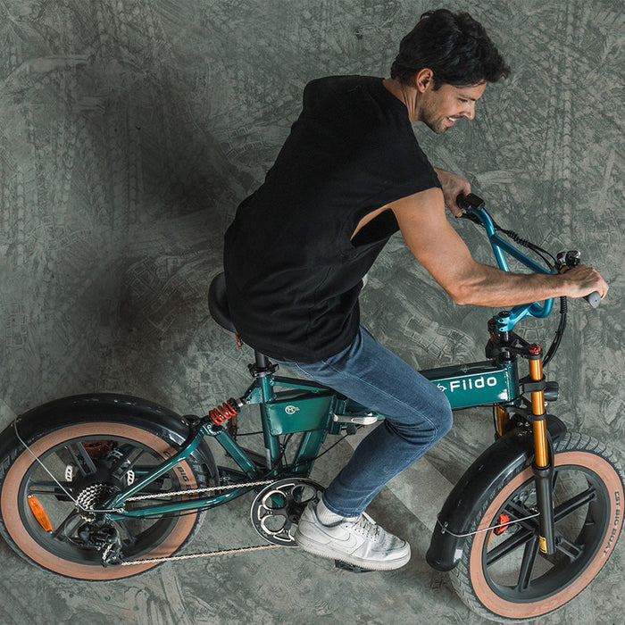 fiido m1 pro electric bike lifestyle riding concrete