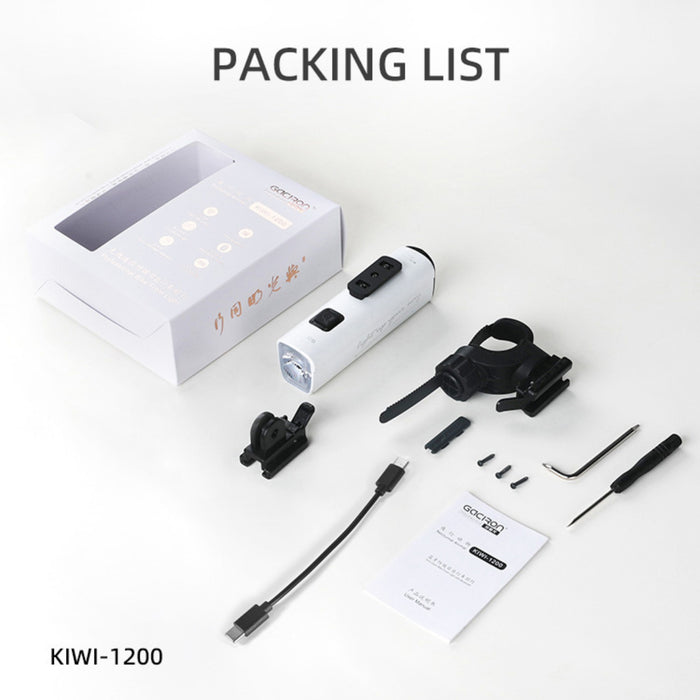 Gaciron Kiwi 1200LM Anti Glare Front Bike Light White