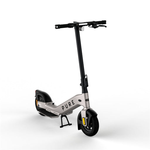pure advance+ electric scooter platinum silver front side