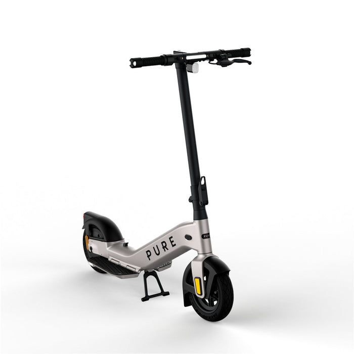 pure advance+ electric scooter platinum silver front side